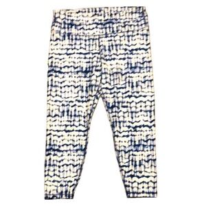 Ladies GAPFIT Capris Leggings, Blue & White